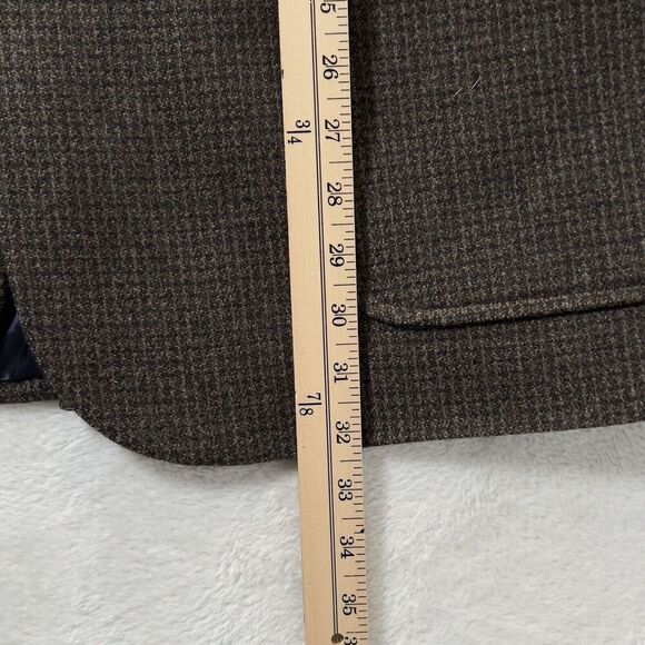 Structure Grid Sport Jacket Mens Sz 46 Brown Wool Blend 3 Button Blazer - Picture 14 of 16